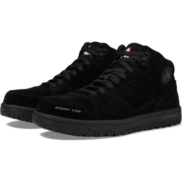 Airwalk Work Men’s Black Mongo Mid Comp Toe EH SR Work Shoes/Low Top Boots - Picture 1 of 16